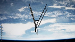 Old Rusty Ladder Reaching for the Stars in the Vastness of Space