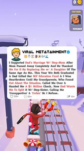 I supported dad's marriage with step mom after mom passed away completely and he thanked me for it by replacing me with a daughter of the same age as me. This year we both graduated & dad gifted her my education fund & i was heartbroken until my grandparents, who found out about the situation, called me over & handed me a $1 million check. Now dad wants me to split it with step-sister, calling me unsupportive & unfair bc i refuse. #reddit #redditstories #storytime #redditreadings | Viral Metatai