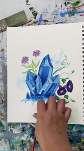 September babies, celebrate! You have one of the most beautiful, timeless birthstones: The Sapphire! And it’s the subject of today’s free tutorial. Join me on my website or Facebook live for step-by-step instruction FREE all week long 💙💙💙💙💙💙💙💙💙💙💙#sapphire #September #septemberbirthdays #birthstone #botanicalart #crystals #crystalpainting #keepitcolourful #jesserobertson #acrylicpainting #paintingtutorial #paintingtechniques | Jesse Robertson & Keep It Colourful