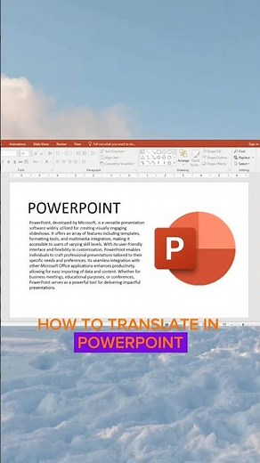How To Translate In PowerPoint | PowerPoint Tutorial #powerpoint #ppt