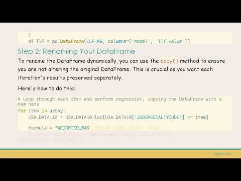 How to Rename Your DataFrame in a Python Loop with Iteration Values as Suffixes
