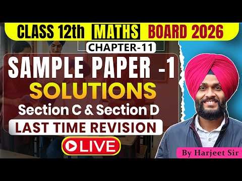 🔥LIVE SAMPLE PAPER 1 2026 SOLUTIONS|| Board Exam 2026 IMPORTANT Questions by Harjeet Sir
