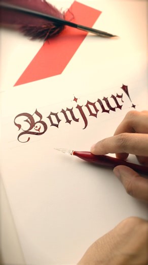 Hello! ✨ #calligraphy #lettering #glasspen #hello