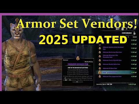 🔷 ESO - Cyrodiil Armor Set Vendors! (UPDATED) Locations & Armor Sets Lists!
