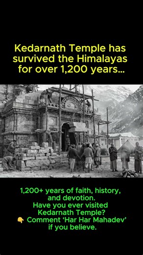 Kedarnath Temple Built 1,200+ Years Ago in the Himalayas 😱 Still Standing! #shorts