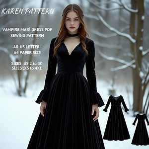 Vampire Cosplay Dress Sewing Pattern: Gothic Medieval Dress (XS-4XL) (digital Download) - Etsy UK