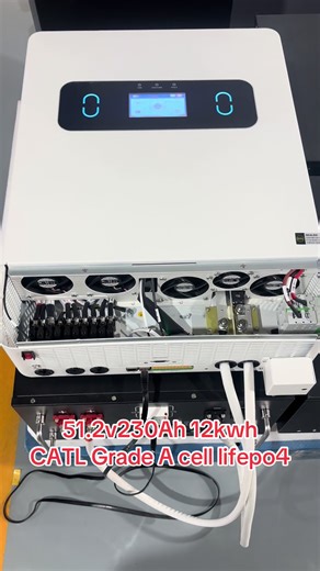 The 51.2V 230Ah 12kWh solar-powered home energy storage lithium battery features flexible wheels and a touch-screen display. It can also be connected to a Wi-Fi network to check the battery level. Made with A-grade CATL cells, it can withstand up to 8,000 charge-discharge cycles and has a lifespan of over ten years. This battery will help you avoid paying expensive electricity bills for the next ten years.