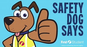 Hey, parents, want to teach your kids all about bus safety? Check out this short video featuring the safest bus rider around: Safety Dog! #SafetyDogBusTour #BackToSchoolTips | First Student