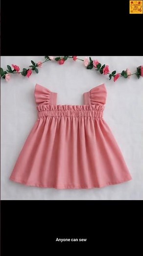 How to sew frill shoulder baby frock #babyfrock #cuttingandstitching #easysewing #diy