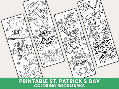 Printable St Patrick’s Day Coloring Bookmarks | Saint Patrick Bookmarks | St Patrick’s Day Activity for Kids PDF - Etsy