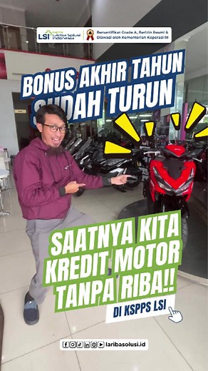 Kredit Motor Tanpa Riba di KSPPS LSI – Bonus Akhir Tahun
