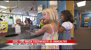 21K views · 63 reactions | TOO MUCH TOOTHPASTE? Your kids may be using too much toothpaste, and that puts them at risk of tooth decay, according to the CDC. Full Story: kron4.com/1747614554 | KRON 4 News | Facebook
