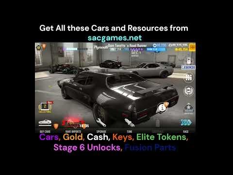 CSR2 Any Car Fusion Parts Elite Tokens Stage 6 Unlocks Gold Cash Gold Keys Silver Keys Bronze Keys