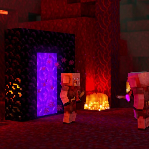 Piglins Enter Overworld Minecraft Animation