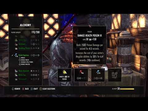 ESO Master Craft Alchemy Writ Damage Health Poison IX with Breach Increase SP Ravage Health