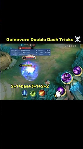 New Guinevere Double Dash Tricks Tutorial Mobile Legends #guinevere #shorts #tutorial #mlbb