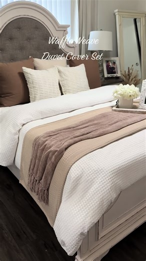 High-Quality Waffle Weave Duvet Cover Set for Queen Size
