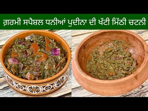 ਧਨੀਏ ਪੁਦੀਨੇ ਦੀ ਚਟਣੀ ਕੁੰਡੇ ਵਿੱਚ ਕੁੱਟੀ ਹੋਈ | Dhaniya Pudina Chutney | धनिया पुदीना चटनी | Mint Chutney