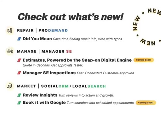 🚘 We invite you to explore the new features in our products, designed to take your workflow to the next level. Our tools simplify operations, boost communication, and drive revenue through improved search, accurate estimating, and faster inspections. Ready to see what's new in ProDemand? Start your FREE 14-day trial of Mitchell 1 ProDemand NOW! No obligation, no credit card, and zero risk. https://www.m1repair.com/mitchell1prodemand #automotive #autorepair #automotiveindustry #automechanic #mec