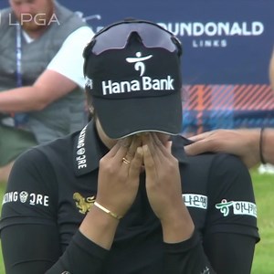 Golf is a grind. ⛳️ Patty Tavatanakit shows emotion after firing a second round 66 to make her first cut since April. | LPGA