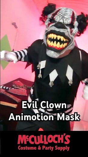 This killer clown halloween mask has a scary animotion feature. #costume #shortsvideo #costumes