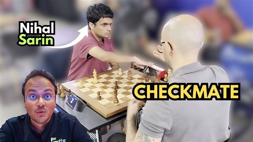 295K views · 1.4K reactions | Nihal Sarin plays against GM Tamas Banusz (2556) at the Romanian Grand Prix 2024 Cluj in round 8. Firstly he comes late to the game by 60 seconds and then towards the end he checkmates his opponent. A very exciting game with commentary by IM Sagar Shah. Video: ChessBase India #Chess #ChessBaseIndia #NihalSarin | ChessBase India | Facebook