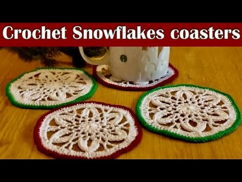 Crochet Snowflakes coasters/table pads/runner, Christmas gift, easy tutorial for beginners
