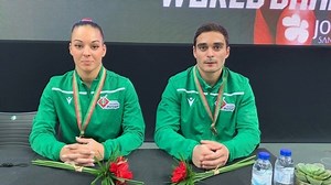 Filipa Martins e Bernardo Almeida são de Bronze na Taça do Mundo de Ginástica Artística. Acompanhe-os amanhã em Giimarães nas finais de trave e paralelas - Jogos Santa Casa. Muitos parabéns Portugal 🇵🇹🔝 | Federação de Ginástica de Portugal
