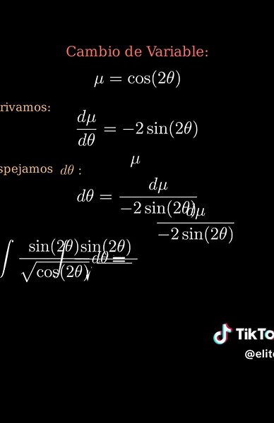 🦾Cálculo integral - cambio de variable #Matemáticas #calculointegral #cambiodevariable #ing #integrales