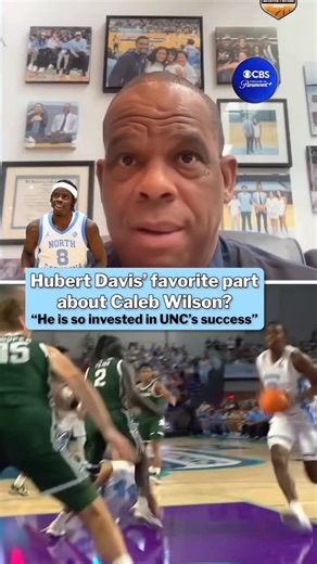 CBS Sports College Basketball 🏀 on Instagram: "Back in October, Hubert Davis told Jon Rothstein everything he admires about his star freshman Caleb Wilson ⭐️ Catch the Tar Heels in action on Saturday when they take on Ohio State at 3:00PM ET on CBS and Paramount+"