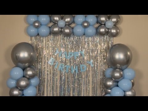 Easy Birthday Decoration Ideas at Home/simple balloon setup