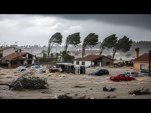 Spain Destroyed Today! Giant Flooding By Storm Alice Swept Away Homes in Alicante