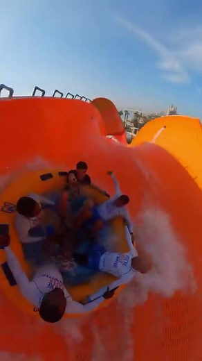 World’s tallest double tornado wave waterslide! Aquaventure Dubai #Travel #waterpark #waterslide #thrill #adrenaline | Alex Ojeda