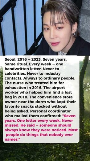 Jimin Wrote One Thank You Letter Every Single Week to Someone Who Never Expected It
