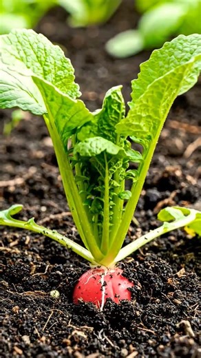 Time lapse growing of a radish plant from seed to harvest video