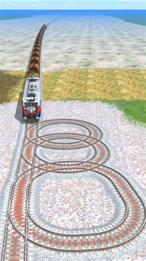 Risky Forked Track Train Experiment 😳 Indian Train Simulator #Shorts