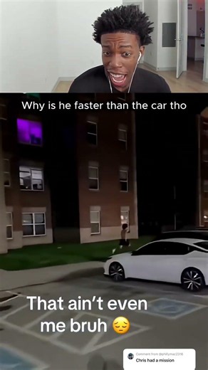 How is he faster than the car?