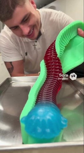Making a giant gummy worm