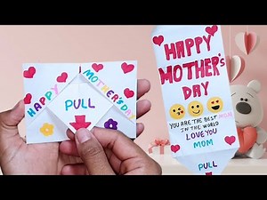 DIY - SURPRISE MESSAGE CARD FOR MOTHER'S DAY - PULL TAB ORIGAMI ENVELOPE CARD - Mother's Day Card