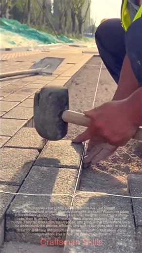 Impressive! How Urban Sidewalk Bricks Are Laid Neatly!