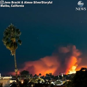 Incredible time lapse footage shows the progression of the Woolsey Fire over the hills in Malibu. The fire has burned through over 96,000 acres and destroyed at least 435 structures in the area. https://abcn.ws/2QKBDFX | ABC News