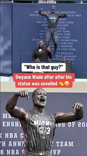 "Who is that guy?" - Dwyane Wade on his statue 👏 (via ‪@MiamiHEAT‬)