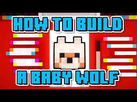 How To Build Baby Wolf Head - Minecraft Art