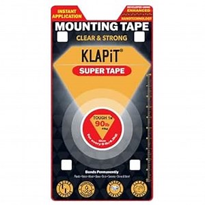 KLAPiT Super Tape 40in – Clear Double Sided Heavy Duty Adhesive, Enhanced Nano Technology Waterproof Mounting Tape – Holds 90 lbs 2.28lb per inch