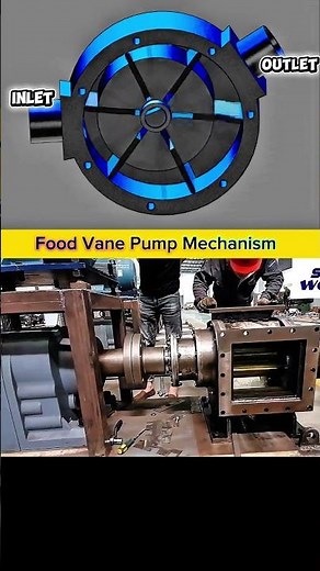 Food Vane Pump Working | Smooth Rotary Mechanism Showing Inlet to Outlet Flow in Industrial Setup