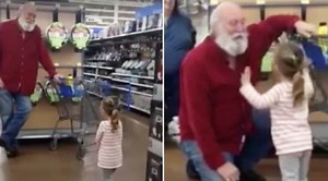 Little Girl Mistakes Walmart Shopper For Santa And His Reaction Is Perfect (Video)