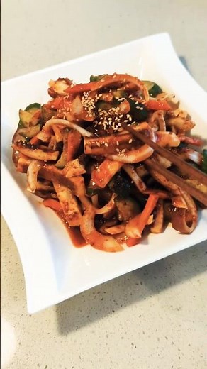 Spicy Korean Squid Salad 🥢✨ | Sweet, Tangy, and Easy!