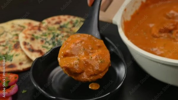 Butter Chicken Naan, a staple of Indian cuisine, offers juicy chicken in a luscious butter sauce paired with fluffy tandoori naan. This dish is perfect for lovers of rich flavors and spices.