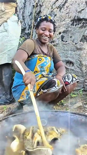 African family fun cooking fun eating. #africantribe #food #africa #wildlife