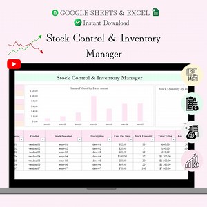 Inventory Management Spreadsheet | Stock Control Inventory Tracker | Small Business Excel Google Sheets Template - Etsy